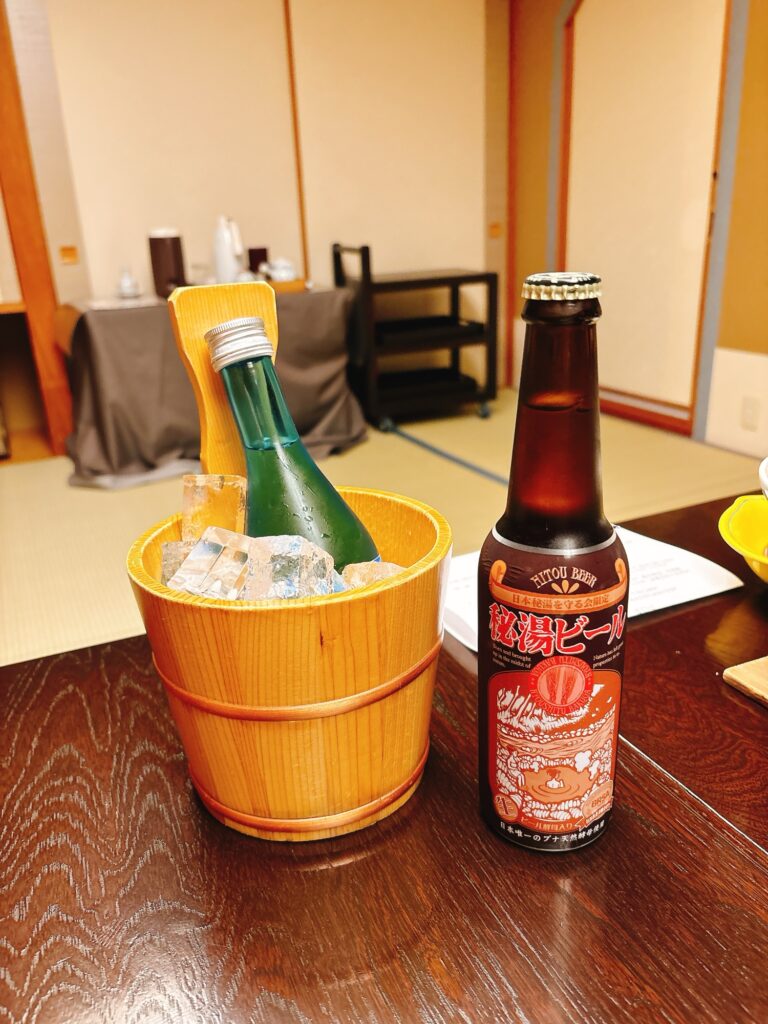 秘湯ビールと日本酒（嵐渓荘）