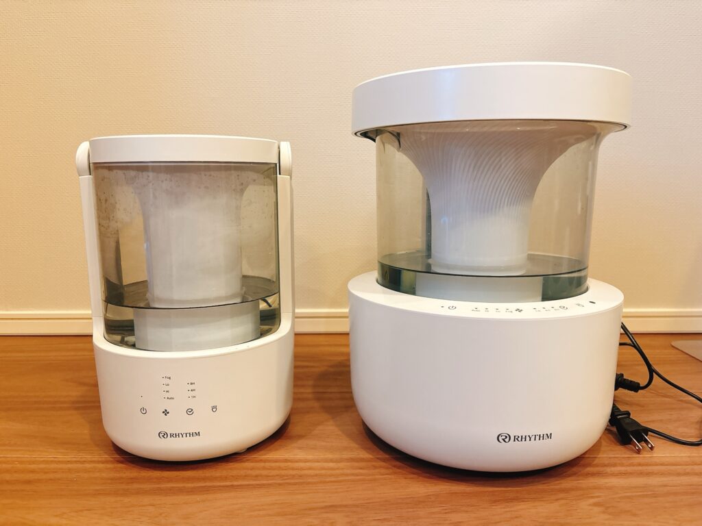 リズム「プールレス加湿器」を徹底比較！大サイズと小サイズどっちを