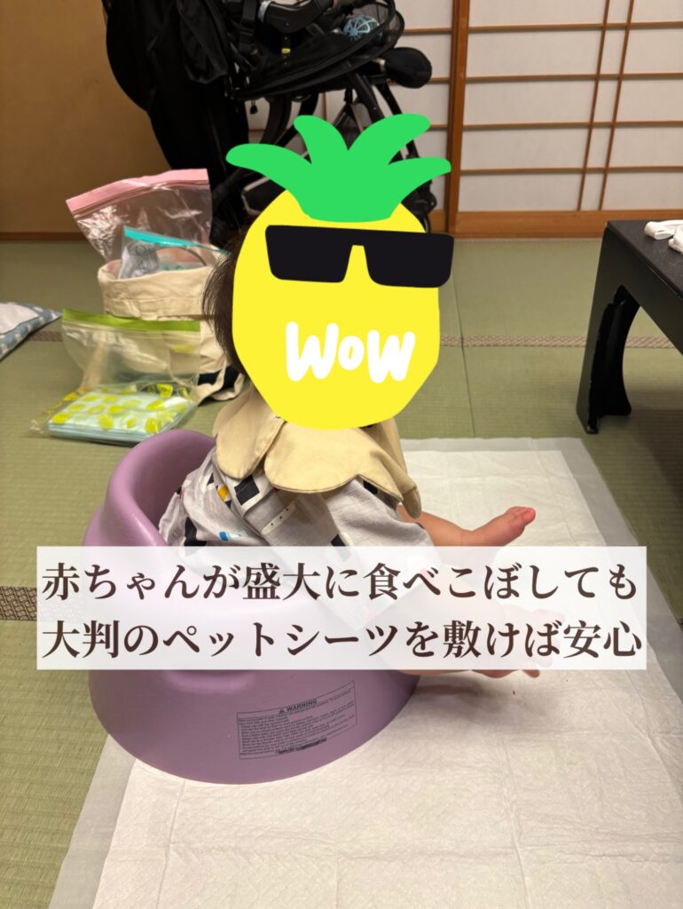 畳の食べこぼし汚れを防ぐペットシーツ（月岡温泉 白玉の湯 泉慶）